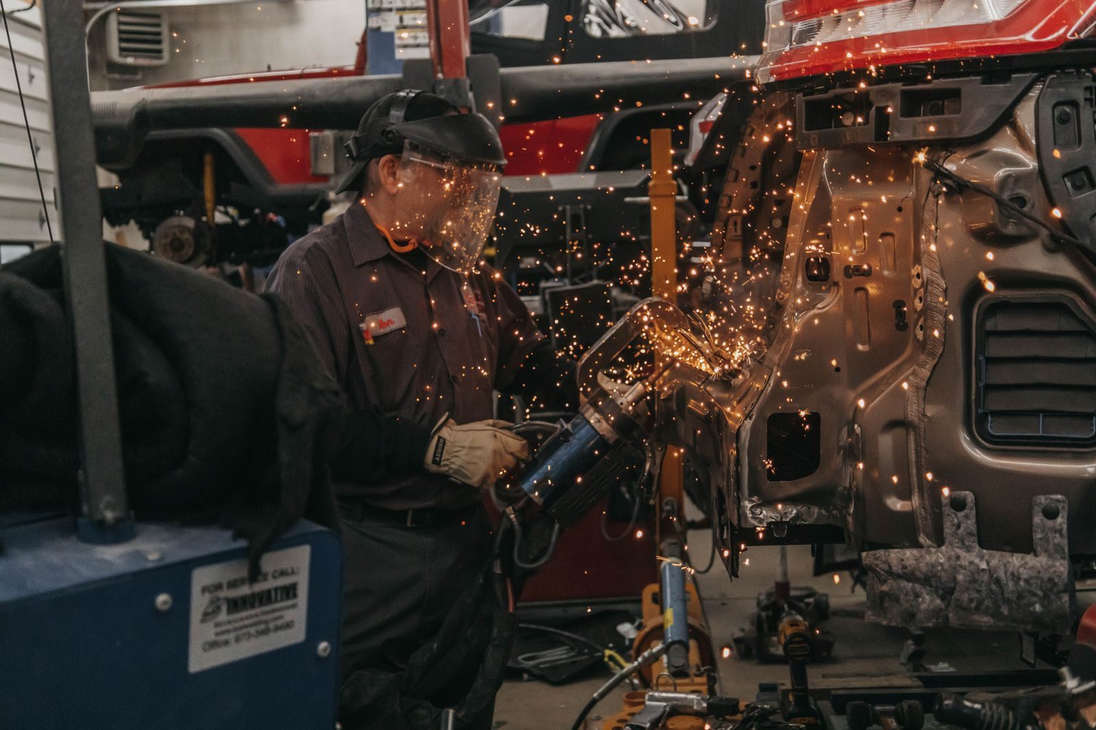 Cut back, welded, dressed